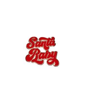 Santa Baby SewOn Patch Holiday Christmas Embroidered Appliqué Red Gold White New